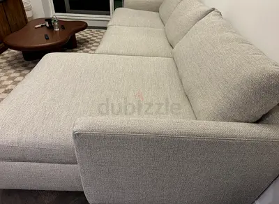 Crate and barrel lounge deep L shape sofa