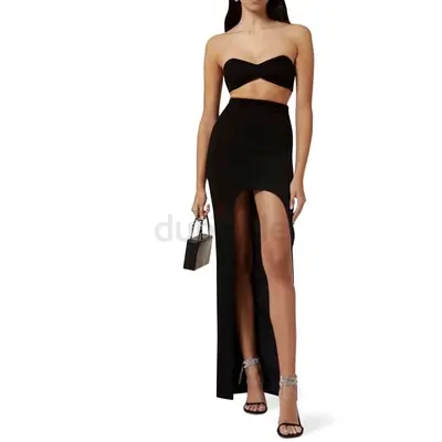 MÔNOT Black Bandeau Top in Crepe size xs