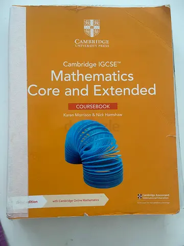 Cambridge IGCSE mathematics Core & Extended COURSEBOOK by Karen Morrison & Nick Hamshaw 3rd Edition