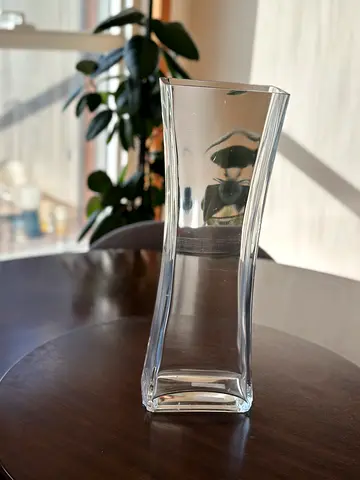 Clear Tall Glass Vase — Simple Modern Decorative Vase
