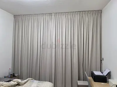 Full-length beige blackout curtains - 1 set (ready to hang) Measurement 375 X 309