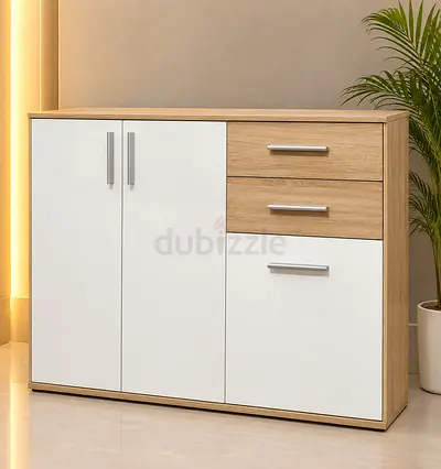 Modern Two-Tone Sideboard Cabinet with Drawers