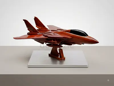 Wooden fighter jet mode decoration-46cm length