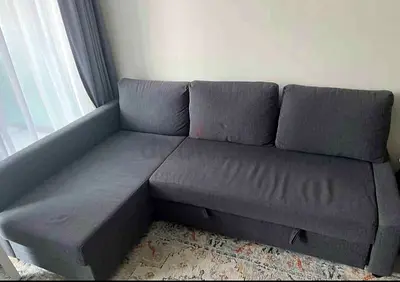 Grey L-shaped Sofa Bed ikea vimle