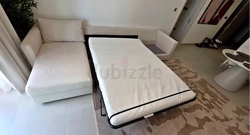 Modern L-Shaped Sofa Bed in beige