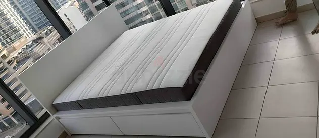 Ikea malm king bed with ikea mattress like new Excellent condition