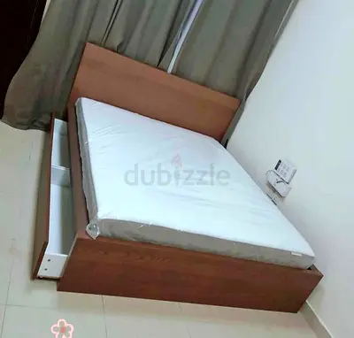 IKEA malam bed with mattress queen size bed