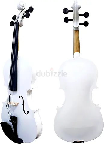 MegArya 4/4 Full Size White Violin Set for Beginners, Student Fiddle Starter Kit with Bow And Case