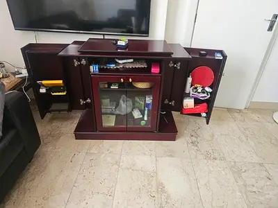Wooden TV Cabinet Unit with Side Storage