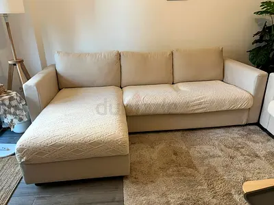 Ikea Hallarp beige L shape sofa bed