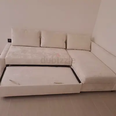 IKEA Modern L-Shaped Sofa Bed with storage