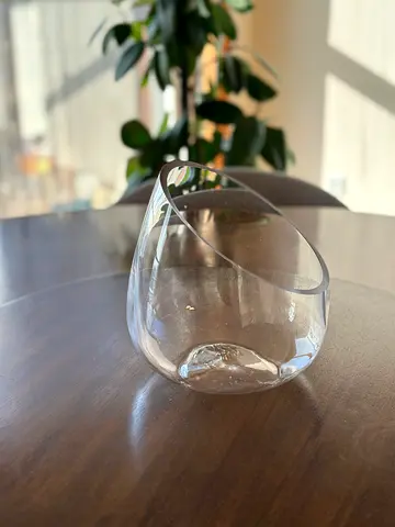 Clear Tilted Glass Vase / Decorative vase-brand new