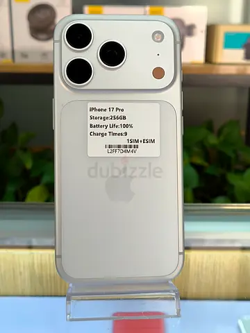 iPhone 17 Pro - 256GB, 100% Battery, Dual SIM (eSIM + Nano) - Silver (1 week use only)