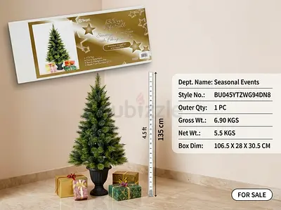 Artificial 4.5ft Christmas Tree — Pre-lit, Easy Assembly