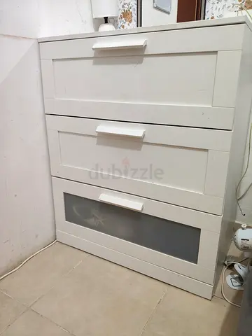 White 3-Drawer Chest / Shoe Cabinet in Good Condition