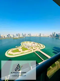 Spacious 3-Bedroom Apartment in Al Majaz 3, First Row on the Corniche, Full Al Majaz Theatre View, B