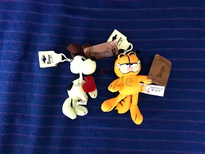 Bingo Garfield and Odie Plush Keychains Clip-Ons