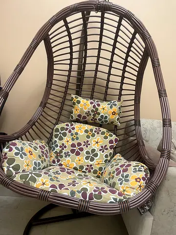 Rattan Egg Swing Chair with Cushions