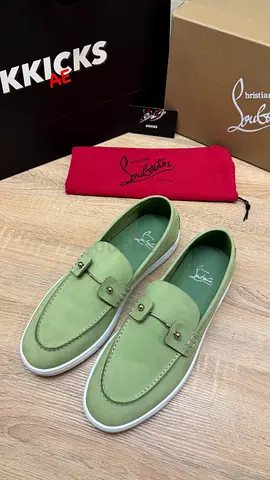 Christian Louboutin Light Green Suede Loafers