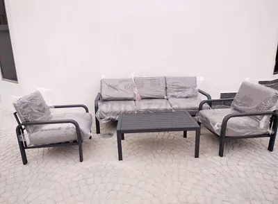 Outdoor 3-seater sofa set with two armchairs and coffee table - brand new