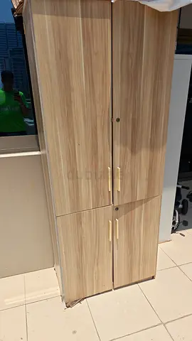 Two-door wooden wardrobe