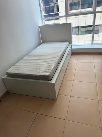 IKEA malm single size storage bed frame with IKEA mattress available in excellent condition