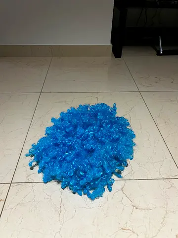 Bright Blue Curly Costume Wig - One Size