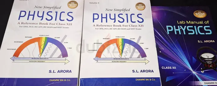 Set of Class XII Physics Textbooks and Lab Manual by S.L. Arora