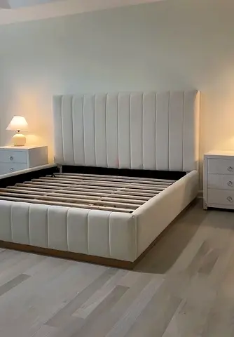 Modern Upholstered Bed Frame with out matters