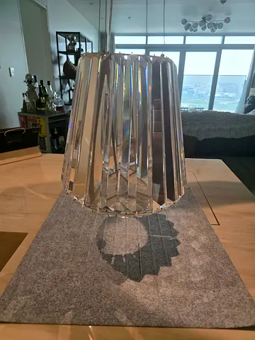 Set of 2 x Modern Crystal Pendant Ceiling Lights (Lobby/Bar) - Good Condition
