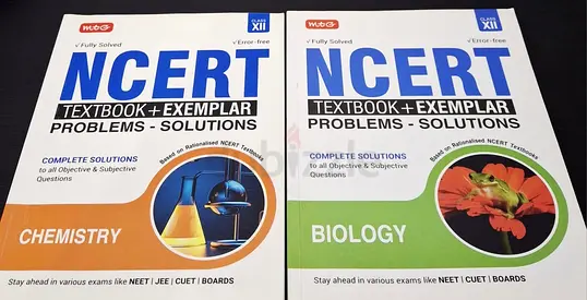 NCERT Textbook + Exemplar Solutions: Chemistry & Biology (Class XII) - Set of 2