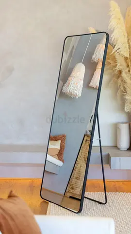 Full-Length Freestanding Leaner Mirror with Slim Black Frame