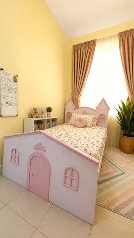 Complete Pink Princess Kids Bedroom Set — Bed, Wardrobe, Study Table & Bedside