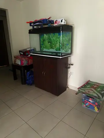 Fish Tank Aquarium with Wooden Cabinet - 60cm