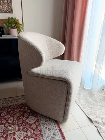 2 Dining Chair - Light Brown - Casters, Rotatable Function - Good Condition