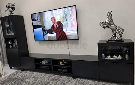 TV Unit Set IKEA with top panel glass Like new
