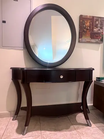Console table with mirror