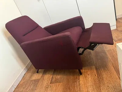IKEA Comfortable maroon reclining armchair with footrest - MUST SELL TODAY