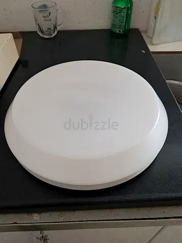 Round LED Ceiling Light - White Flush Mount (Good Condition)