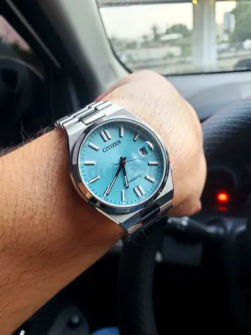 Citizen Tsuyosa stainless steel men's watch with turquoise dial - great condition