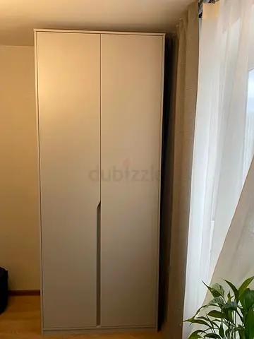 Modern Two Door Freestanding Wardrobe in Beige