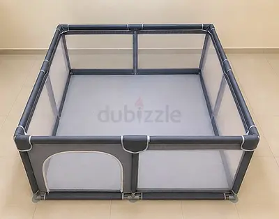 Large Foldable Baby Playpen – Grey, Good Condition
