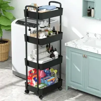 4-TIER UTILITY CART MULTI-FUNCTIONAL STORAGE TROLLEY (CASH ON DELIVERY ALL UAE)