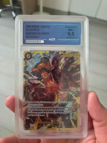 Graded Dragon Ball Super Monkey D. Luffy Super Rare Card (9.5)