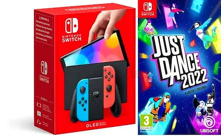 Nintendo Switch OLED with Joy-Con (Neon) + Just Dance 2022 - Brand New
