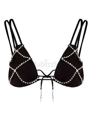 Agent Provocateur Wilona Crystal-Embellished Bikini Top, size 3 (M)