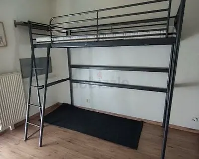 Metal Loft Bed Frame with Ladder — Single, Good Condition