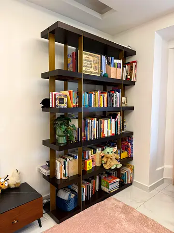 Oak and Gold Bookcase