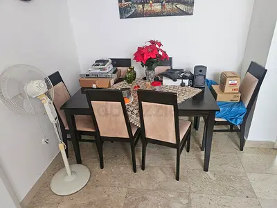 Dark Wood Dining Table With 6 Chairs