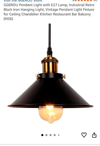 Industrial Retro Black Iron Pendant Light